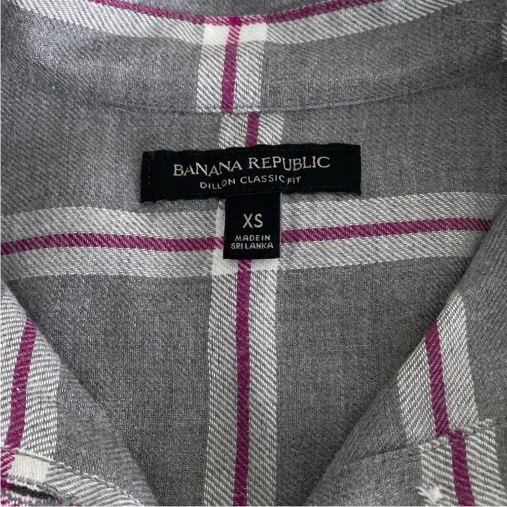 NWOT Banana Republic Dillion Classic Fit Flannel Shirt XS - Picture 10 of 11
